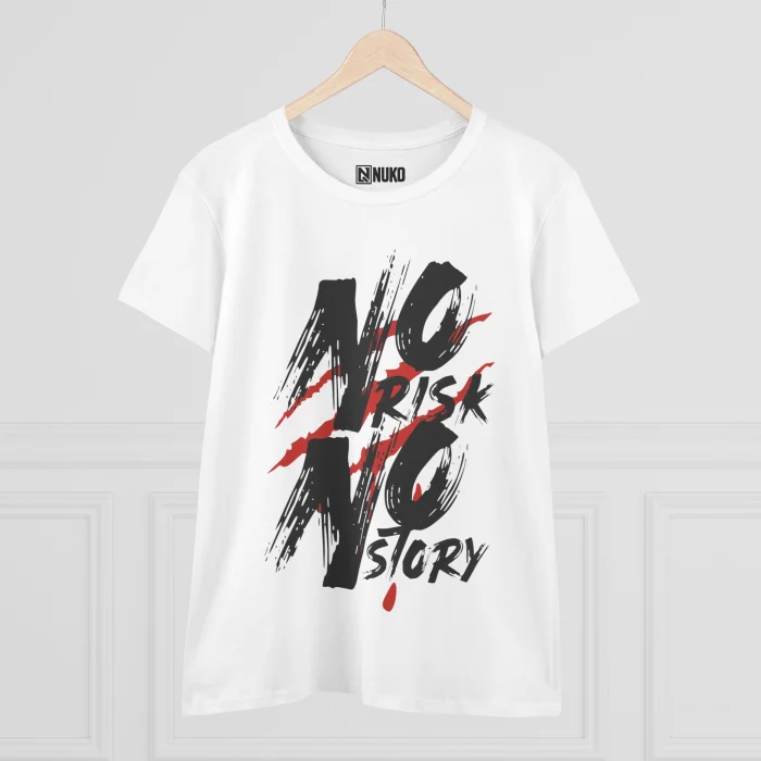 T-shirt Damski z nadrukiem No Risk No Story